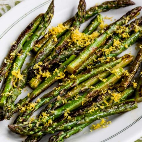 Pan-Fried Asparagus Tips with Lemon Juice and Lemon Zest found on 