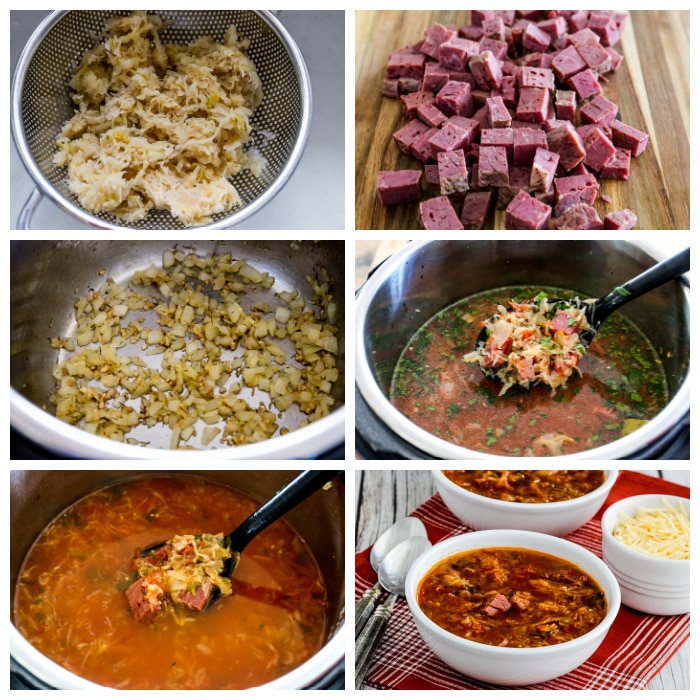 Leftover Corned Beef Soup process shots collage