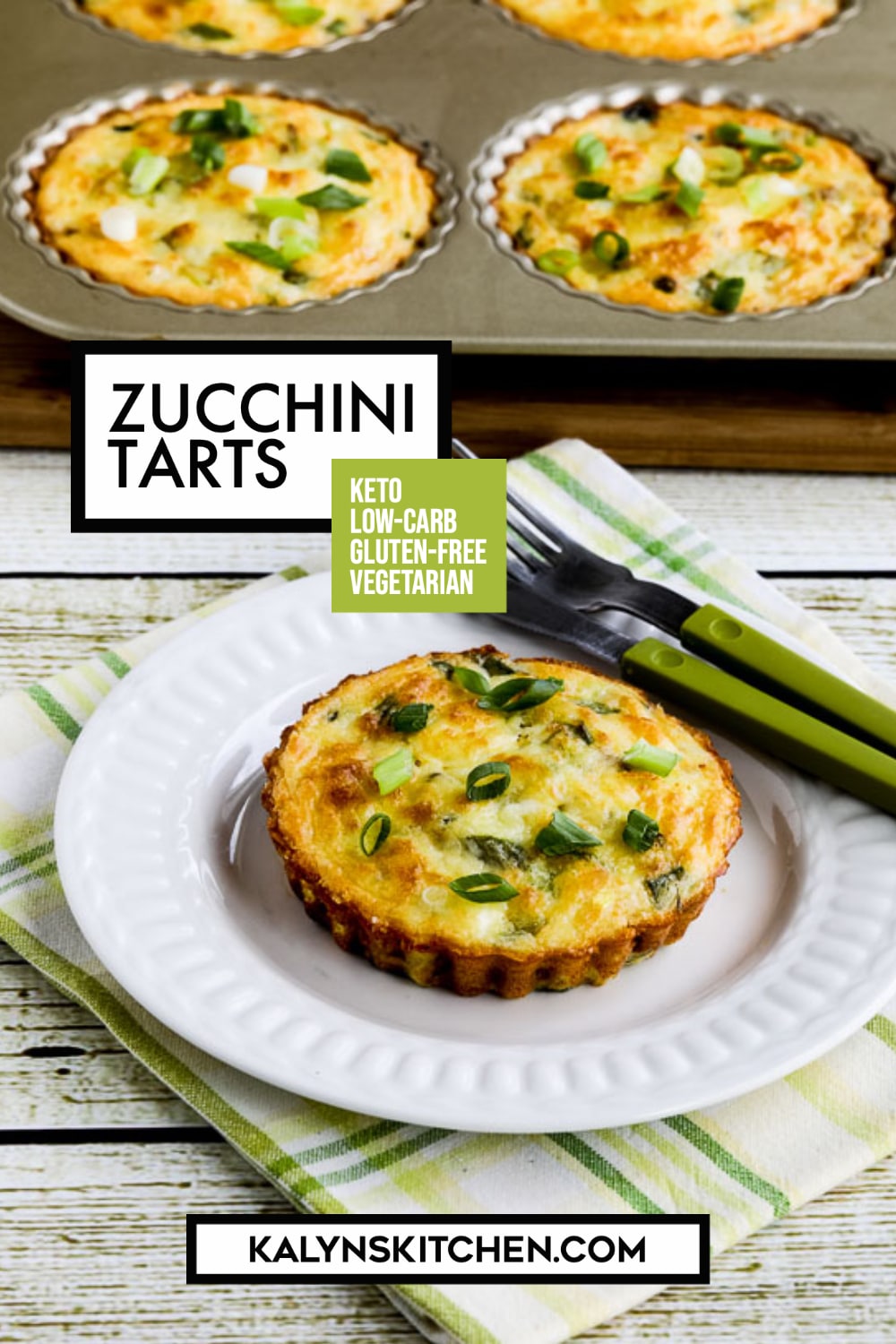 Pinterest image of Zucchini Tarts